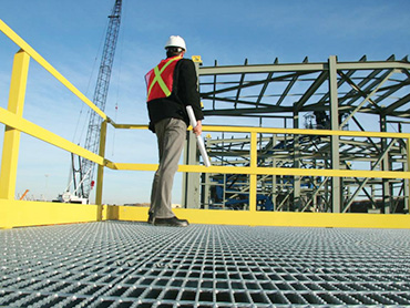 Serrated steel grating is used on Korean steel structure platform