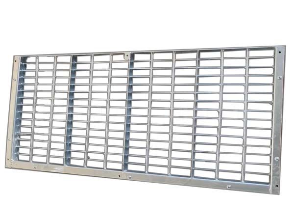 Recessed frame steel grating doormat